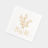 Sakura Cherry Blossom Vase Wedding Monogram Folie Servetten (Links)