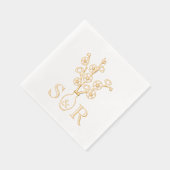 Sakura Cherry Blossom Vase Wedding Monogram Folie Servetten (Rechts)