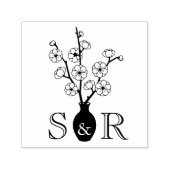 Sakura Cherry Blossom Vase Wedding Monogram Zelfinktende Stempel (Design)