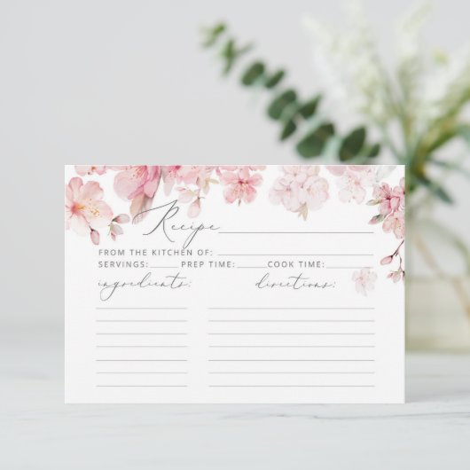 Sakura Cherry blossom vrijgezellenfeest receptkaar Kaart (Staand voorkant)