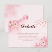 Sakura Cherry Blossom Wedding Enclosure Kaart (Voorkant / Achterkant)