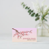 Sakura - Cherry Blossom - zachte roze pastels Visitekaartje (Staand voorkant)