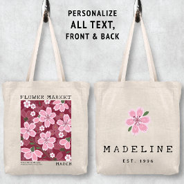 Sakura Cherry Blossoms maart Geboorte Bloem Markt Tote Bag