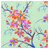 Sakura Cherry Flower Blossom in Bold Colors Stof (Close Up)