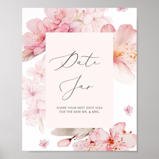 Sakura date night ideeën. Date jar bruidsspel Poster (Voorkant)