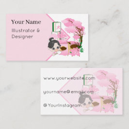 Sakura Deer & Mahjong Blossom Dream Visitekaartje