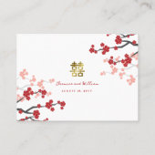 Sakura Double Happiness Chinese Wedding Place Card Plaatskaartje (Achterkant)