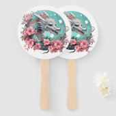 Sakura Dragon Handwaaier (Voorkant en achterkant)