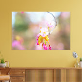 Sakura drijft op een twijg. Time Helix Canvas Afdruk (Insitu (Woonkamer))