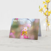 Sakura drijft op een twijg. Time Helix Kaart (Gele Bloem)