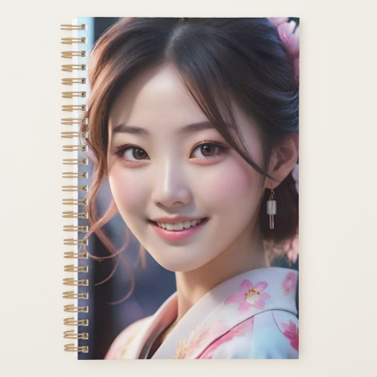 Sakura Dromen Anime Meisje met Kersenbloesems Planner (Voorkant)