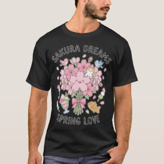Sakura Dromen Lente Liefde Kawaii Kersenbloesem T-shirt
