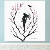 Sakura droom canvas afdruk (Insitu (Houten vloer))