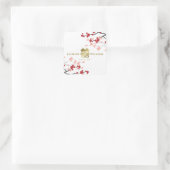 Sakura Dubbel Geluk Chinees Bruiloft Sticker (Tas)