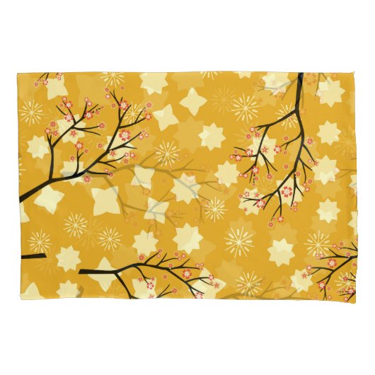 Sakura Elegance: Chinees bloemenpatroon. Kussensloop (Voorkant)