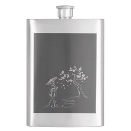 Sakura Elegance: Kimono Woman Classic Flask Flacon