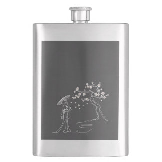 Sakura Elegance: Kimono Woman Classic Flask Flacon