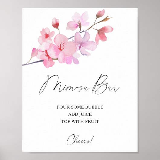 Sakura elegant - mimosa bar poster (Voorkant)