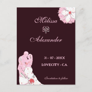 Sakura elegante bloemenbruiloft bewaar de datum briefkaart