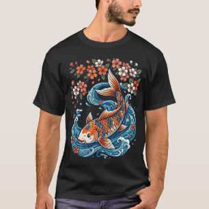Sakura en stromend water Japans ontwerp T-shirt