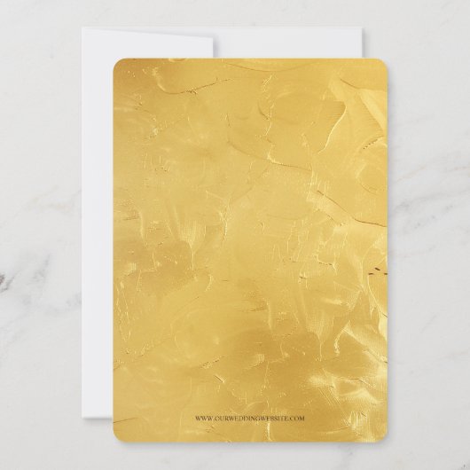 Sakura en Tortelduifjes op GOUDEN Bruiloft Kaart (Achterkant)