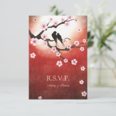 Sakura en Tortelduifjes RSVP Kaartje (Staand voorkant)