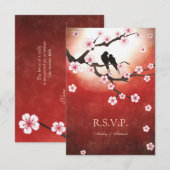 Sakura en Tortelduifjes RSVP Kaartje (Voorkant / Achterkant)
