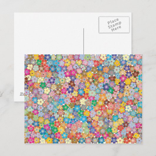 Sakura Floral Colorsplash Briefkaart (Voorkant / Achterkant)