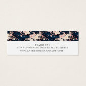Sakura Floral Navy Small Business Dank u kaart (Voorkant)