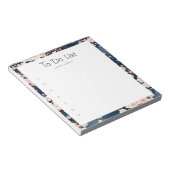 Sakura Floral Navy Waves To-Do lijst Notitieblok (Schuin)