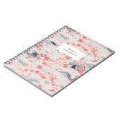 Sakura Floral Wavy Lines Monogram Notitieboek (Linkerzijde)