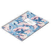 Sakura Floral Wavy Lines Monogram Notitieboek (Linkerzijde)