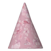 Sakura Flower Cherry Waterverf Textuur Feesthoedjes (Rechts)