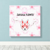 Sakura Flower - De schoonheid van de Japanse kerse Canvas Afdruk (Insitu (Houten vloer))