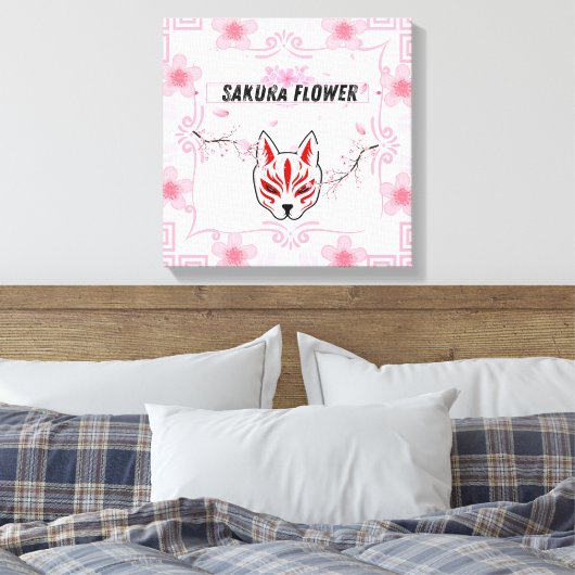 Sakura Flower - De schoonheid van de Japanse kerse Canvas Afdruk (Insitu (Slaapkamer))