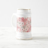 Sakura Flower Pattern Pink Bierpul (Voorkant links)