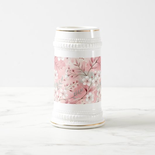 Sakura Flower Pattern Pink Bierpul (Center)