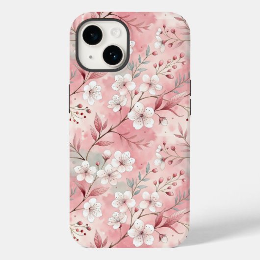 Sakura Flower Pattern Pink Case-Mate iPhone Case (Achterkant)