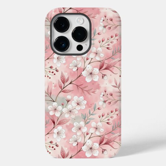 Sakura Flower Pattern Pink Case-Mate iPhone Case (Achterkant)