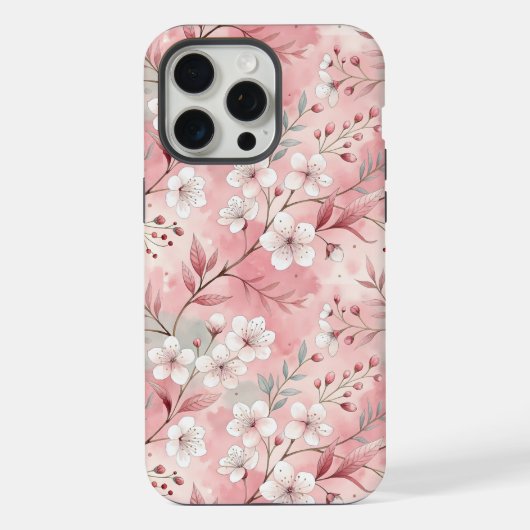 Sakura Flower Pattern Pink iPhone Hoesje (Achterkant)