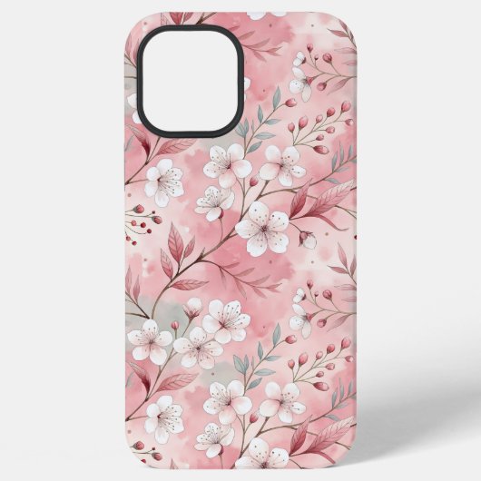Sakura Flower Pattern Pink iPhone Hoesje (Achterkant)