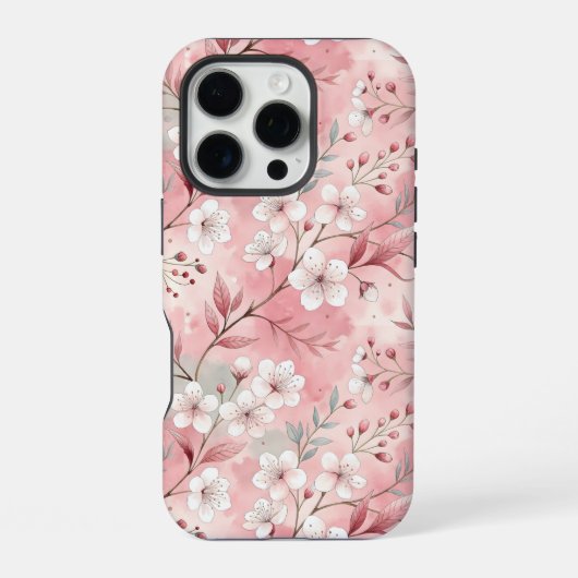 Sakura Flower Pattern Pink iPhone Hoesje (Achterkant)