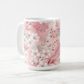 Sakura Flower Pattern Pink Koffiemok (Voorkant links)