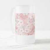 Sakura Flower Pattern Pink Matglas Bierpul (Voorkant links)
