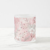 Sakura Flower Pattern Pink Matglas Koffiemok (Center)