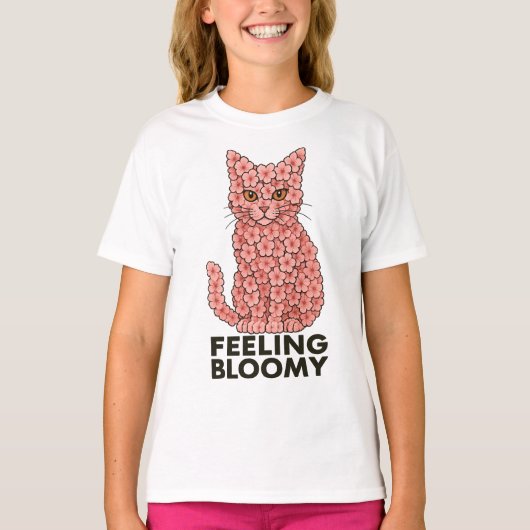 Sakura Flowers Cat Feeling Bloomy T-shirt (Voorkant)