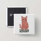 Sakura Flowers Cat Feeling Bloomy Vierkante Button 5,1 Cm (Voorkant /achterkant)