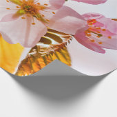 Sakura Flowers en Soft Pink Background Cadeaupapier (Hoek)