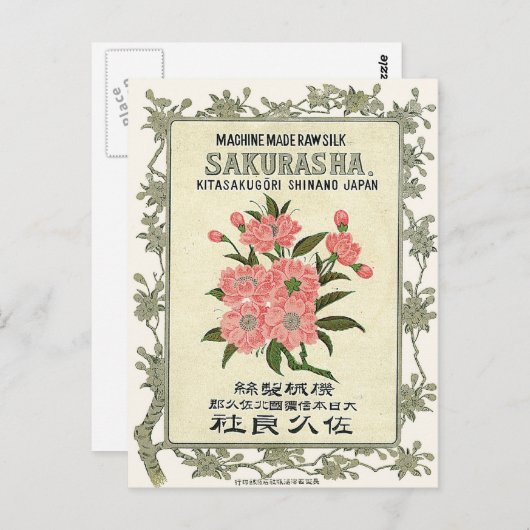 Sakura Flowers  Japans zijderoute Briefkaart (Voorkant / Achterkant)