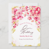 Sakura Flowers Save the Date Notice Aankondiging (Voorkant)